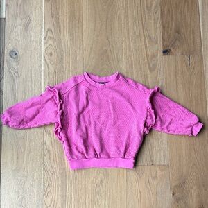 Tea Collection Pink Ruffle Sweatshirt